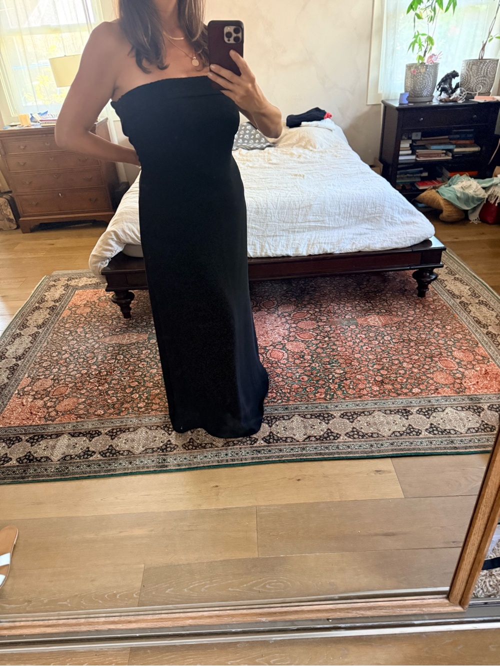 Classic Strapless Black Maxi Dress